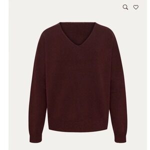 Nuuds Cozy Knit V Neck Women's Sweater Black Cherry Size Large New In Packaging